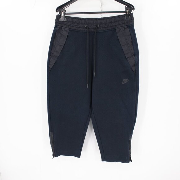 Nike Capri pants Women's medium Tech Fleece Cropped drawstring pockets elastic - Picture 1 of 9